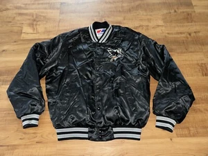 Vintage NHL San Jose Sharks Swingster Satin Snap Jacket Mens Size Large - Picture 1 of 12