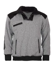 Oyster Webpelz Troyer Arbeitspullover grau/schwarz mit Fleece Kragen Pulli Sweat - Bild 1 von 3