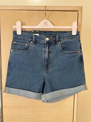 BNWT Monki Lanelle Denim Shorts In Blue Medium Dusty, EUR Size W31 - Image 1 of 4