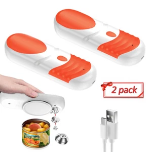 Abridor de latas comercial eléctrico automático borde liso manos de acero inoxidable paquete de 2 - Imagen 1 de 14