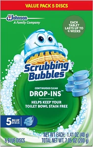 Scrubbing Bubbles Toilet Bowl Tablets, Continuous Clean Toilet Drop in Discs, Ea - Picture 1 of 12