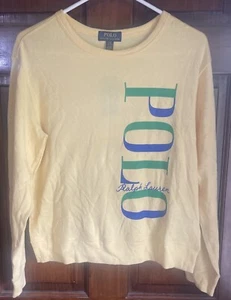Polo Ralph Lauren Spa Terry Yellow Sweatshirt 100% Cotton L(14-16) NWT - Picture 1 of 6