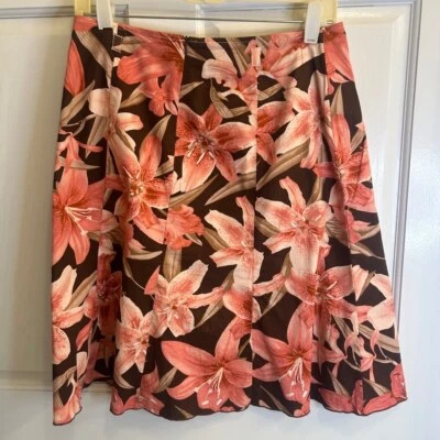 Women's Speechless Skirt Size 9 Brown Pink Floral - Image 1 of 4