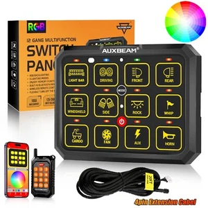 AUXBEAM AC-1200 RGB 12 Gang Switch Panel APP Relay Remote Control+20FT Extension - Picture 1 of 12