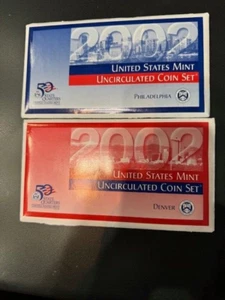 2002 P&D US Mint Uncirculated Coin Set w/COA & Box - Picture 1 of 1