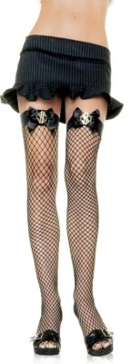 Leg Avenue Industrial Net Thigh Highs Gangster Dollar sign Roaring 20 One Size - Image 1 of 4
