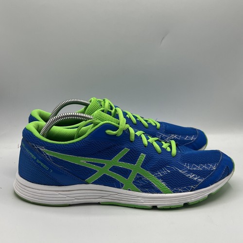 Scarpa da corsa Asics uomo T629N super piuma peso blu fluo e verde taglia 11