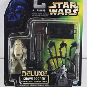 STAR WARS - IMPERIAL SNOWTROOPER - DELUXE Action Figure E-Web Cannon NOS - Picture 1 of 8