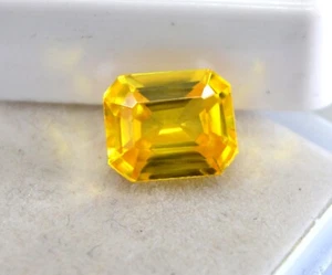 Zafiro amarillo brasileño certificado natural de 5,30 quilates corte VS1 piedra preciosa suelta Y429 - Imagen 1 de 4