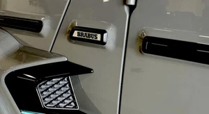 BRABUS Logo G-class 464 Silver And Black FENDER BADGE EMBLEM Set Of 2 Pcs - Picture 1 of 8