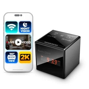 Bluetooth Audio Radio Cam 2K WiFi Home Spy Hidden Camera Detector Senior Care - Picture 1 of 4
