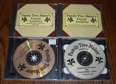 Family Tree Makers Family Archives Lot of 4x Genealogy CDs - Image 1 of 2