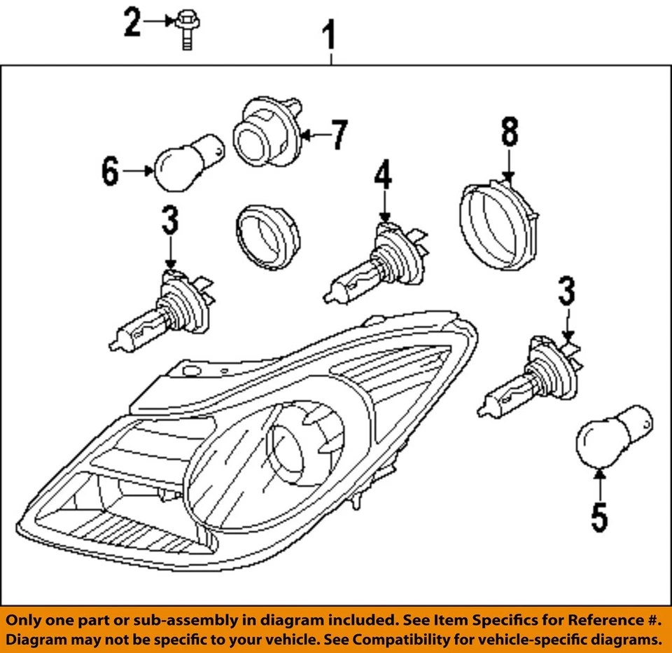 Lâmpada para farol HYUNDAI OEM 13-15 Elantra 1864955009S - Imagem 1 de 1