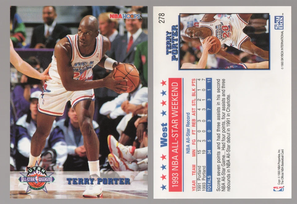 (2)1993-94 NBA Hoops 'West AS' #278 - TERRY PORTER - Image 1 of 1
