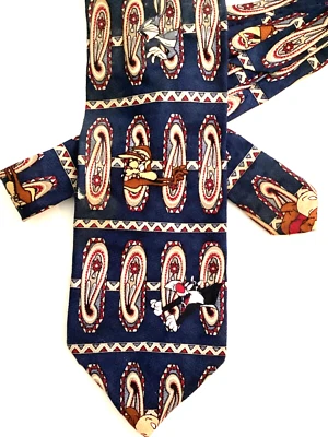 Corbata de seda Looney Tunes Mania 1995, cachemira con varios Warner Bros. Personajes XL Foto 1 de 4