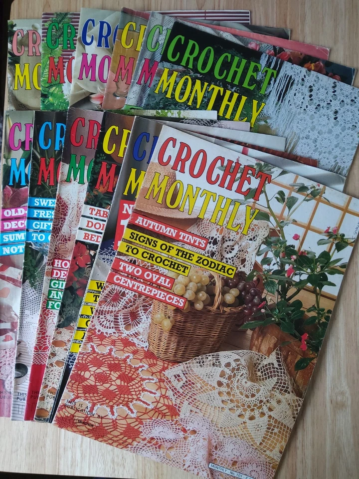 Crochet Monthly Magazine - select from 1986/1987 Issues  with FREE P&P - Image 1 of 1