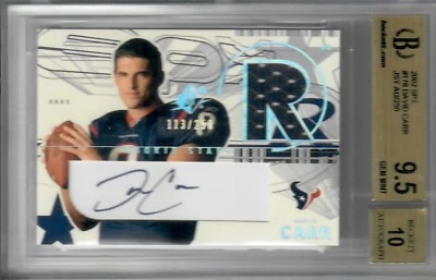 2002 SPx #178 David Carr JSY AU/250 RC BGS 9.5/10 "True Gem Mint" - Image 1 of 2