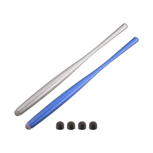 Stylet 2 pièces pour écrans tactiles stylet fin capacitif bleu argent - Photo 1 sur 7