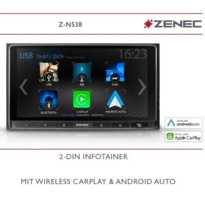 ZENEC Z-N538 2-Din Autoradio, Infotainer, Multimediasystem Touchscreen, DAB+, - Bild 1 von 4