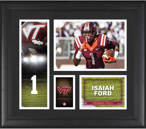 Isaiah Ford Virginia Tech Hokies Framed 15" x 17" Player Collage - Fanatics Cover