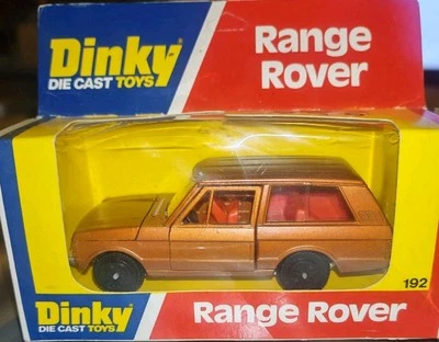 DINKY TOYS 192 RANGE ROVER BROWN W RED INTERIOR UNPUNCHED CARD - Image 1 of 4