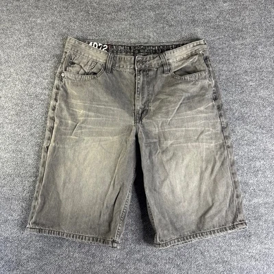 Pantalones Cortos de Jean Ecko Unltd Para Hombres 36 Gris Denim Y2K Hip Hop Rap Patinador Grunge Foto 1 de 4