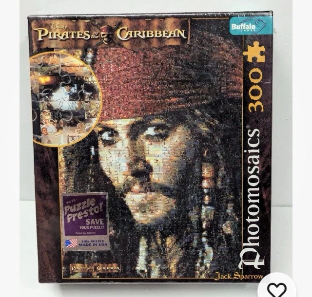 Piratas del Caribe 300 piezas Puzzle Buffalo Games Jack Sparrow Photomosaic NUEVO Foto 1 de 4