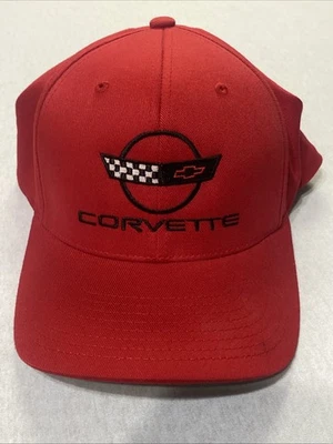 Gorra Chevrolet Corvette C4 de sarga de algodón roja ajustada - EE. UU. Talla L/XL Foto 1 de 4