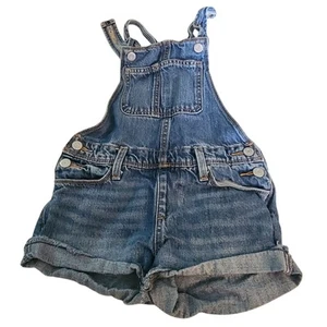 Old Navy Girls 8 Blue Jean Denim Shortall Overall Sz Medium M Summer - Picture 1 of 5