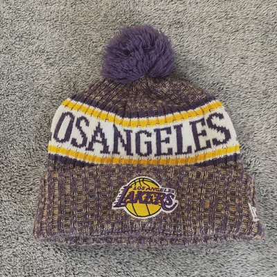 Gorro New Era Los Angeles Lakers Pot tejido con puños forrado de vellón NBA 19192 Foto 1 de 4