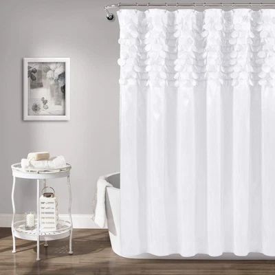 Lillian Shower Curtain White 72" x 72 - Image 1 of 4