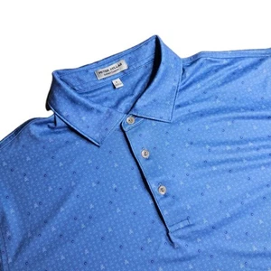 Peter Millar Sommer Komfort Poloshirt Herren Large Blau Totenkopf Cross Bones Stretch - Bild 1 von 9