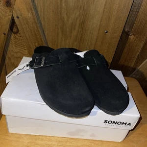 Sonoma Women's Goods For Life Waterford Suede Slip On Clogs Black Size: 6.5 W/M - Picture 1 of 7