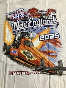 NHRA DRAG RACING OFFICAL 2025 NEW ENGLAND NATIONALS wht  EVENT T SHIRT  SIZE 2X - Picture 1 of 4