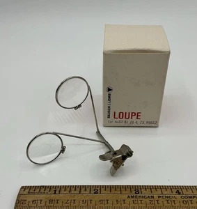 Vtg Bausch & Lomb Eyeglass Double Loupe 4x 7x Magnification Clip On 81 41 78 USA - Picture 1 of 7
