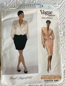 Vogue, Paris Original Karl Langerfeld Size 12 Jacket And Skirt - Picture 1 of 7