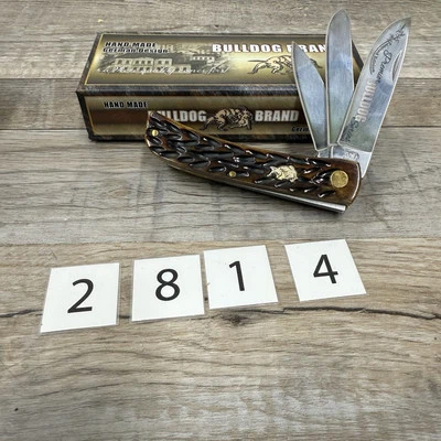 Cuchillo de Bolsillo Plegable Bulldog Rojo Oscuro Hueso Tres Hojas Buster BDG-173AGB Foto 1 de 4