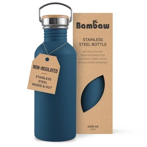 Non-insulated Water Bottle 32oz, Blue Water Bottle with Handle, Stainless Ste... - Picture 1 of 7