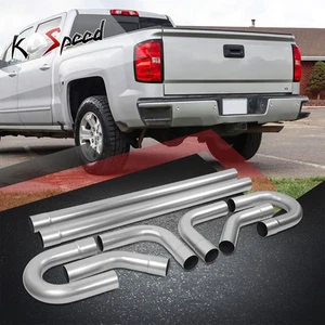 8Pcs 3" OD Custom DIY Mild Steel Exhaust Tubing Mandrel Bend Straight Pipe Kits - Picture 1 of 6