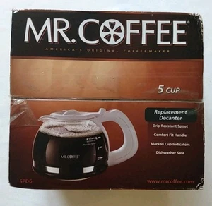 Mr Coffee 5 cup replacement Decanter, Glass With White Handle - Picture 1 of 6