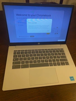 HP ChromeBook 14a-nf0002sa 9Z6X9EA Intel N100 4GB RAM 128GB UFS 14" ChromeOS - Image 1 of 4