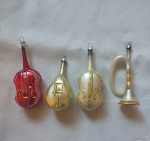 VINTAGE WEIHNACHTEN WEST GERMANY ORNAMENTE ~ LOT 4 ~ MUSIKINSTRUMENTE - Bild 1 von 1
