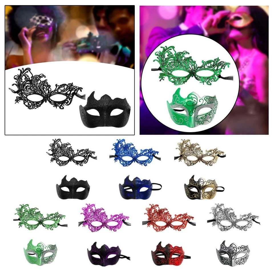 Masquerade Mask Couple Set for Women Men Cosplay Mardi Gras Mask for Carnival - Image 1 of 1
