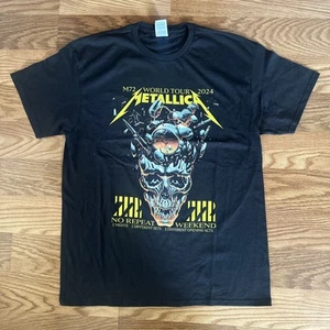 Metallica M72 World Tour 2024 Rock Band Graphic T Shirt Black New Size large L - Picture 1 of 4