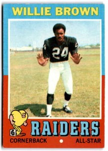 1971 Topps #207 WILLIE BROWN VG/EX Oakland Raiders Football Trading Card 