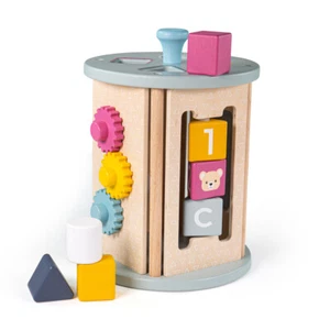 Bigjigs Toys Centro Attività a Rotolo in Legno, Giocattolo Attività a 4 Lati, Giocattoli per Bambini - Foto 1 di 12