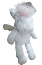 Pottery Barn HTF Lovey Security Plush Horse White Pink Wings Angel Silver