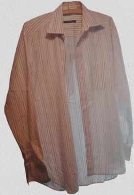 Men's Gucci Pink/White Striped Dress Shirt-Made in Italy-Size medium - Image 1 of 4