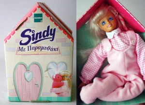 RARE VINTAGE 90'S SINDY SOFT PLUSH DOLL & TEDDY + GREEK STORIES BOOK HASBRO ! - Picture 1 of 10