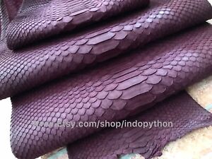 Genuine Python Leather, Exotic Snake Skin, Brown Snake Leather,Brown Leather